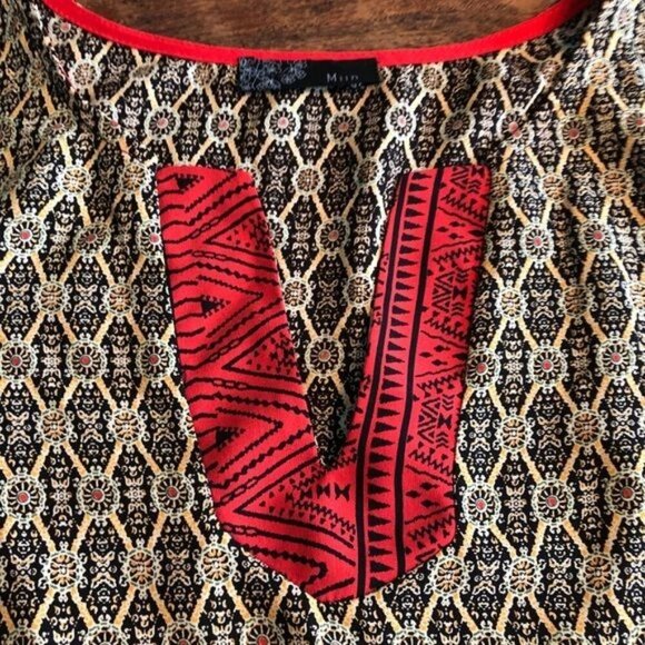 Miin Boho Ethnic Patterned Tunic Size S - Picture 10 of 10
